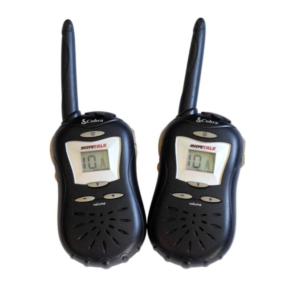 Cobra microTALK FRS 110 2-Way Radio Walkie Talkie‎ Pair Black Tested & Working